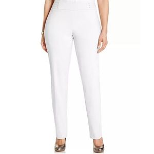Straight Leg Formal High Rise White Pants
